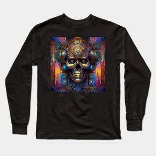 Cosmic Psychedelic Skull - Trippy Patterns 112 Long Sleeve T-Shirt